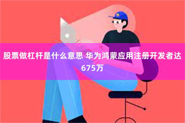 股票做杠杆是什么意思 华为鸿蒙应用注册开发者达675万