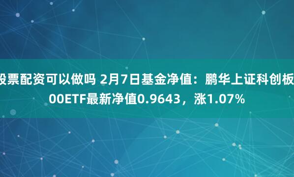 股票配资可以做吗 2月7日基金净值：鹏华上证科创板100ETF最新净值0.9643，涨1.07%