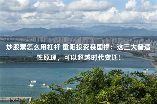 炒股票怎么用杠杆 重阳投资裘国根：这三大普适性原理，可以超越时代变迁！